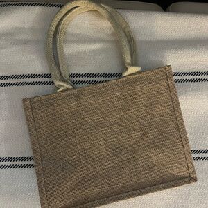 Tan Woven Tote Bag